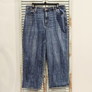 TALBOTS Stovepipe Jeans Womens Size 16 Med/Dark Classic Stretch Casual Denim EUC